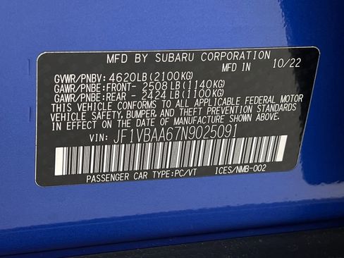 Used 2022 Subaru WRX Base image 26