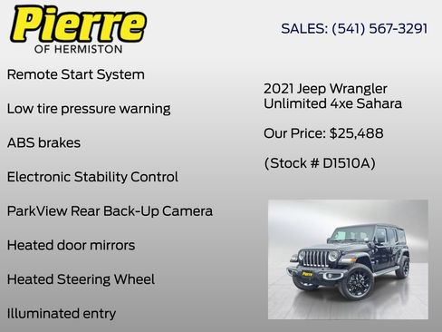 Used 2021 Jeep Wrangler Unlimited Sahara w/ Cold Weather Group AWD/4WD image 12