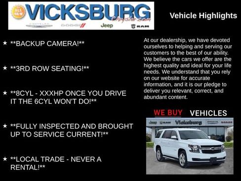 Used 2016 Chevrolet Tahoe LT w/ Max Trailering Package image 7