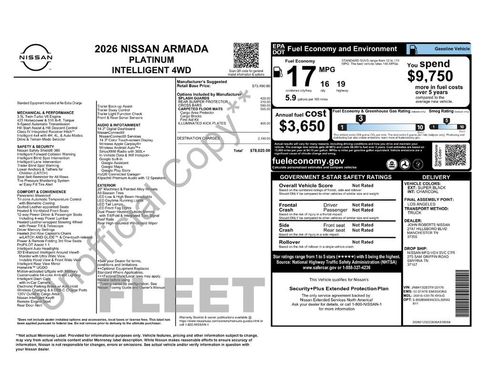 Used 2026 Nissan Armada Platinum AWD/4WD image 18