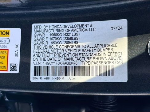Certified 2024 Honda Accord EX image 30