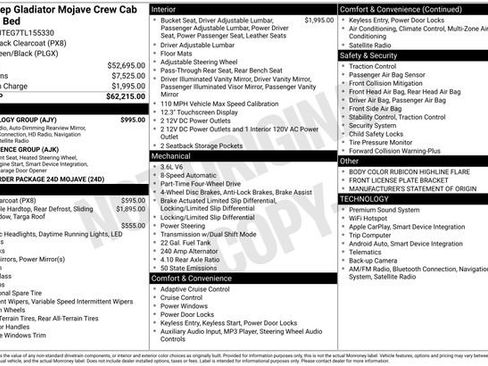 New 2026 Jeep Gladiator Mojave w/ Technology Group AWD/4WD image 33