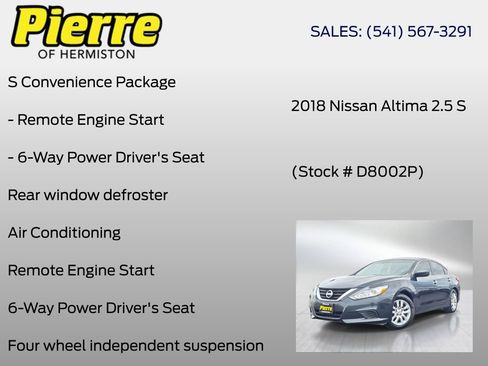 Used 2018 Nissan Altima 2.5 S w/ S Convenience Package FWD image 6