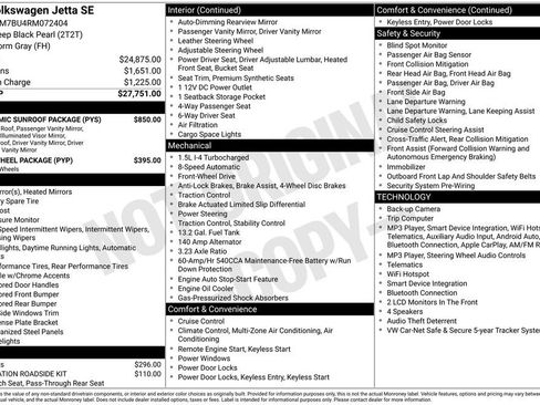Used 2024 Volkswagen Jetta SE w/ Panoramic Sunroof Package FWD image 17