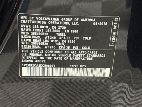 Used 2019 Volkswagen Atlas SEL AWD/4WD image 30