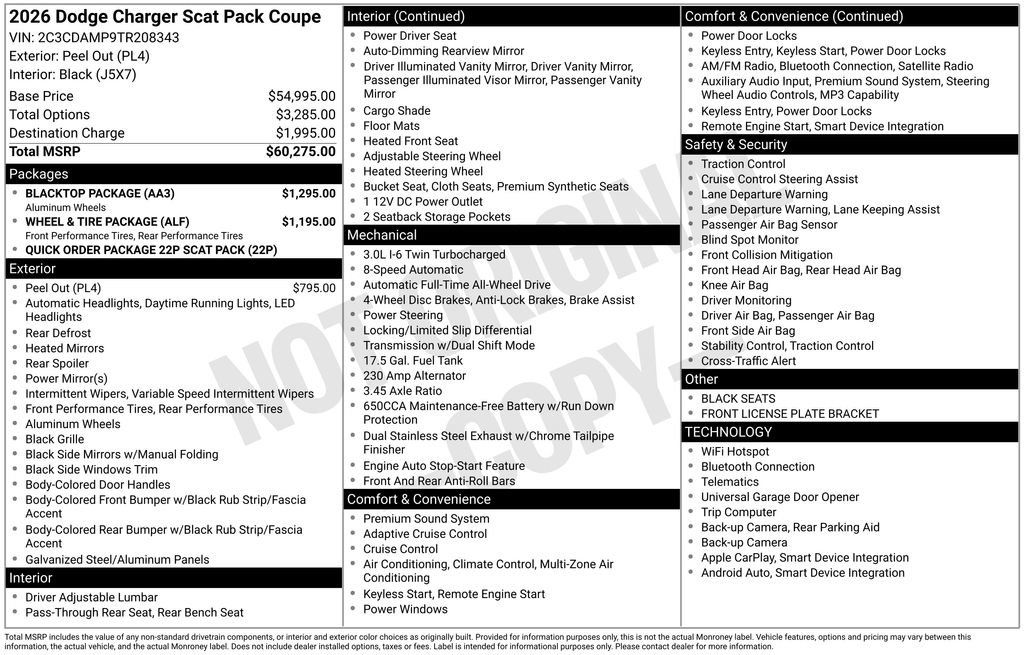 New 2026 Dodge Charger Scat Pack w/ Blacktop Package AWD/4WD image 4