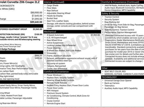 Used 2019 Chevrolet Corvette Z06 RWD image 9
