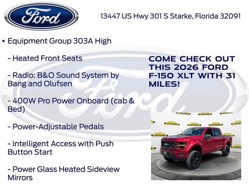 New 2026 Ford F150 XLT w/ Equipment Group 303A High image 25