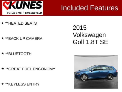 Used 2015 Volkswagen Golf SE FWD image 2