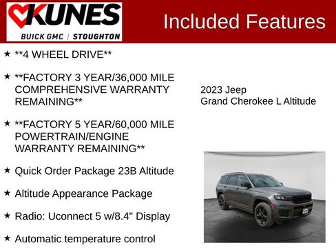 Used 2023 Jeep Grand Cherokee L Laredo AWD/4WD image 3