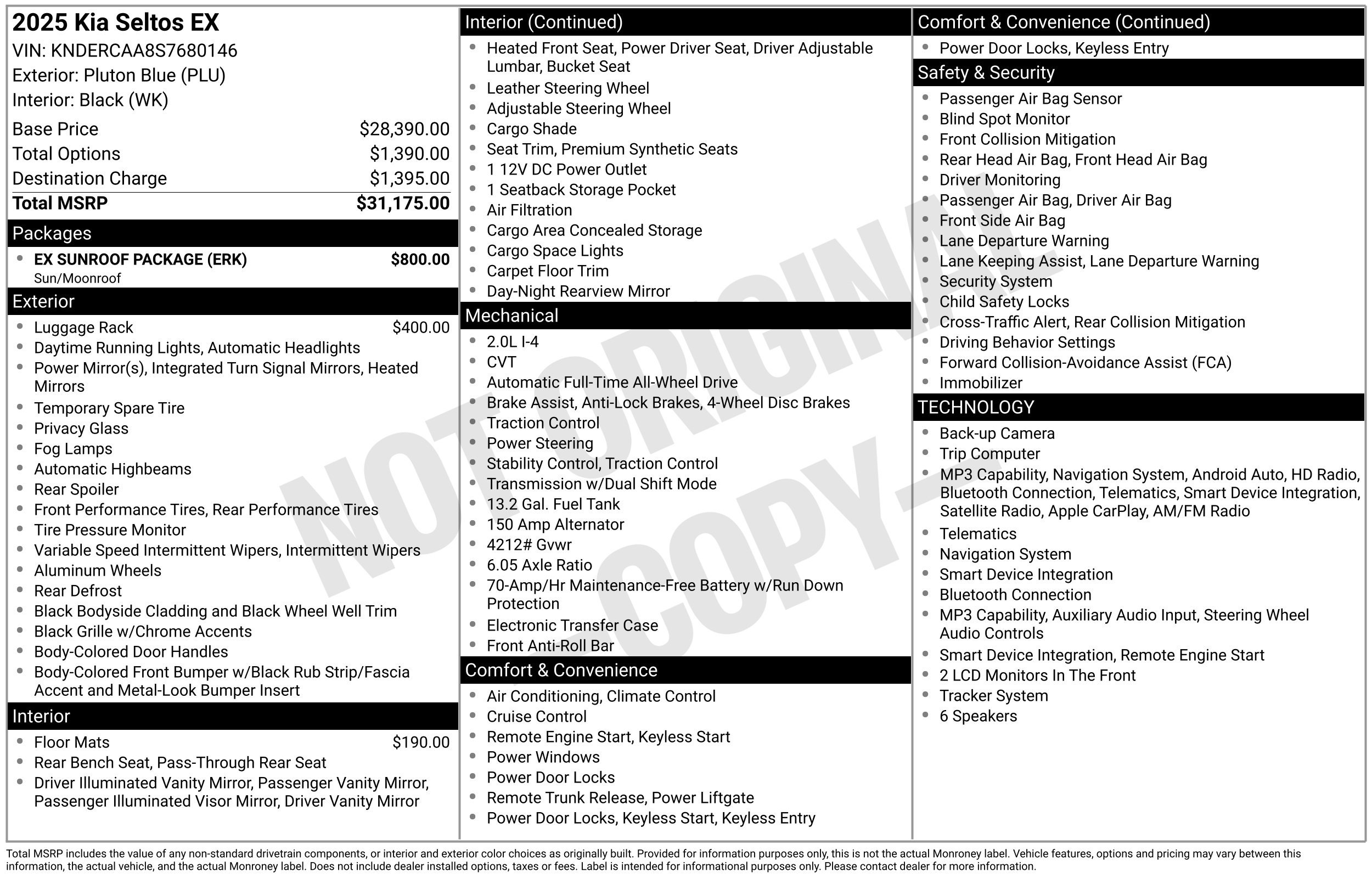 Used 2025 Kia Seltos EX w/ EX Sunroof Package AWD/4WD image 2