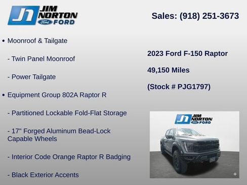 Used 2023 Ford F150 Raptor w/ Equipment Group 802A Raptor R AWD/4WD image 8