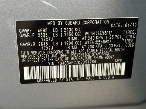 Used 2019 Subaru Outback 2.5i Premium image 28