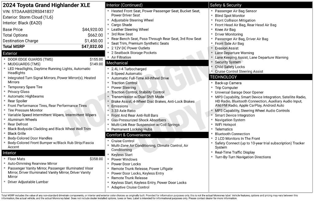 Used 2024 Toyota Grand Highlander AWD image 28