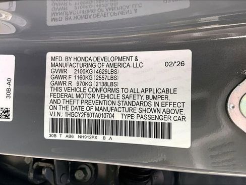 New 2026 Honda Accord EX-L image 13