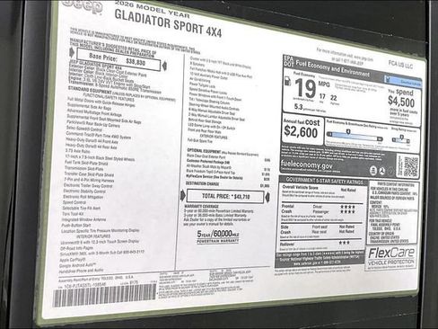 New 2026 Jeep Gladiator Sport image 14