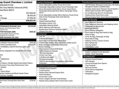 New 2025 Jeep Grand Cherokee L Limited w/ Black Appearance Package AWD/4WD image 31