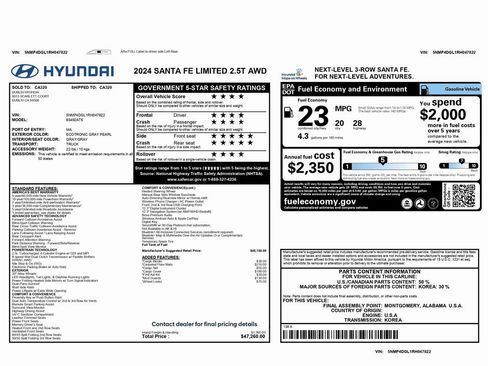 Used 2024 Hyundai Santa Fe Limited image 2