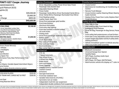 Used 2012 INFINITI G37 Journey w/ Premium Pkg RWD image 2