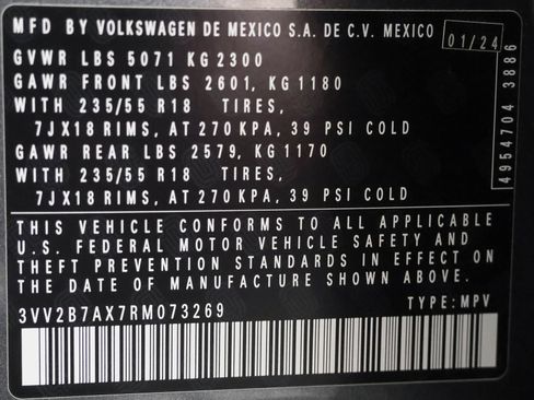 Certified 2024 Volkswagen Tiguan SE AWD/4WD image 49