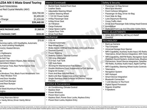 New 2025 MAZDA MX-5 Miata Grand Touring w/ Appearance Package RWD image 28