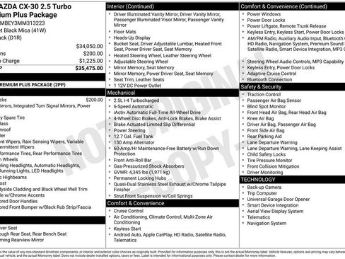 Used 2021 MAZDA CX-30 2.5 Turbo w/ Premium Plus Pkg image 34