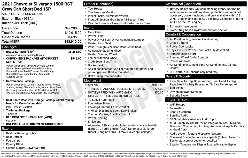 Used 2021 Chevrolet Silverado 1500 RST w/ Rally Edition AWD/4WD image 58