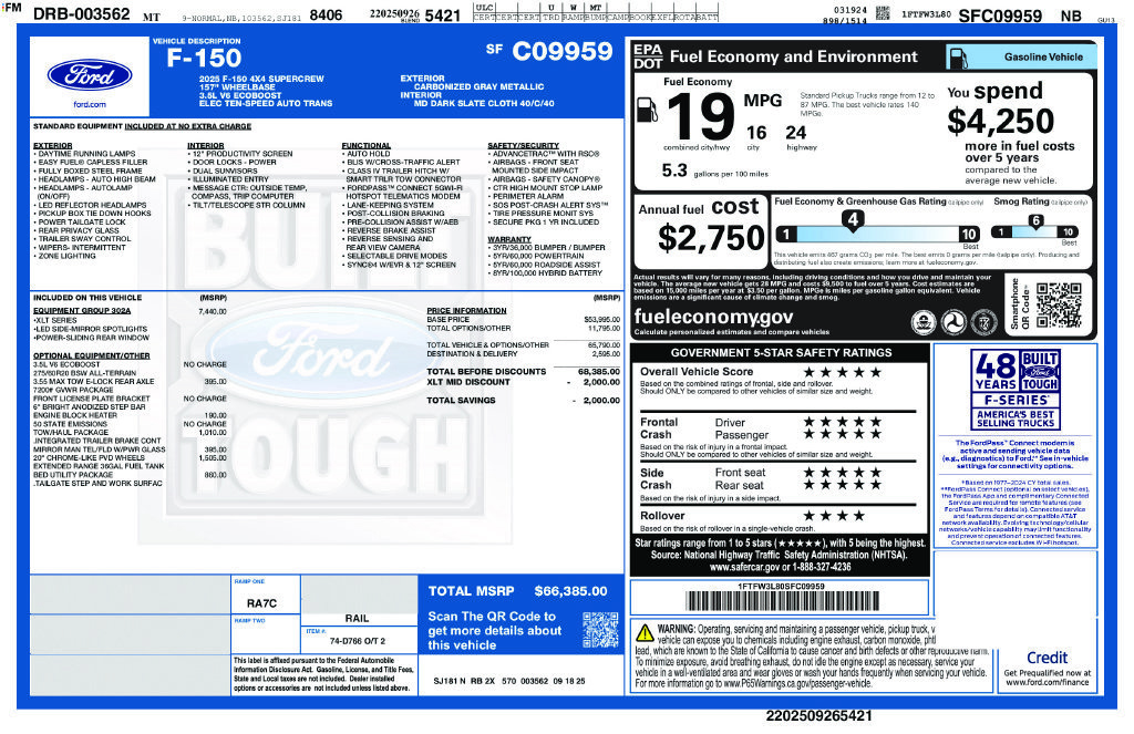 Used 2025 Ford F150 XLT w/ Equipment Group 302A MID AWD/4WD image 4