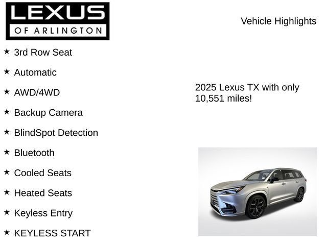 Certified 2025 Lexus TX 500h AWD w/ Technology Package image 7