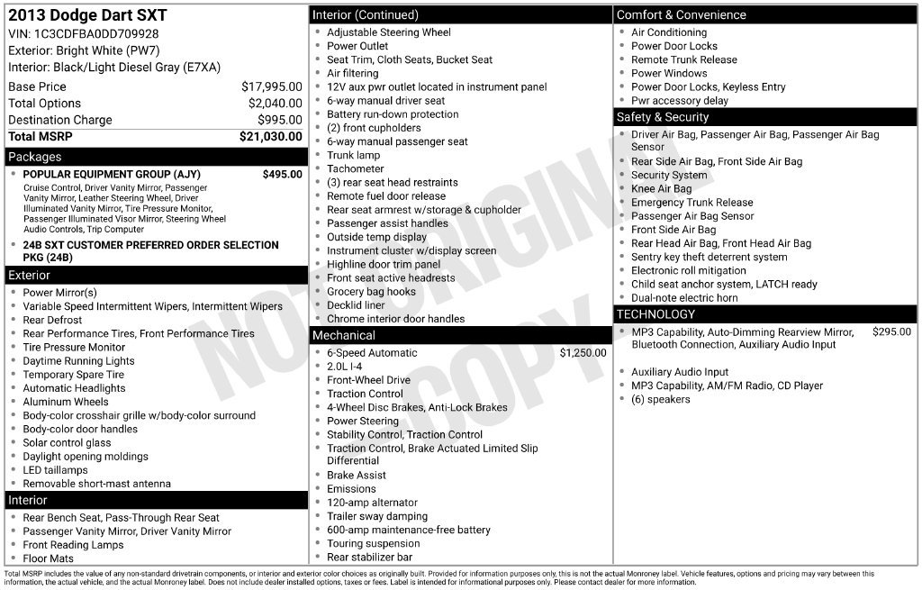 Used 2013 Dodge Dart SXT w/ Popular Equipment Group FWD image 27