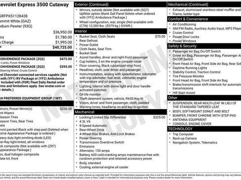 New 2025 Chevrolet Express 3500 w/ Power Convenience Package RWD image 4