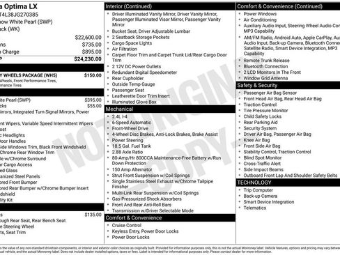 Used 2018 Kia Optima LX w/ 17" Alloy Wheels Package image 30