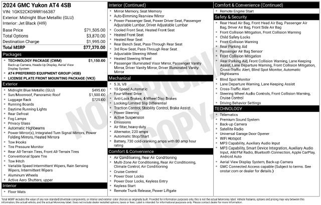Used 2024 GMC Yukon AT4 w/ Technology Package AWD/4WD image 9