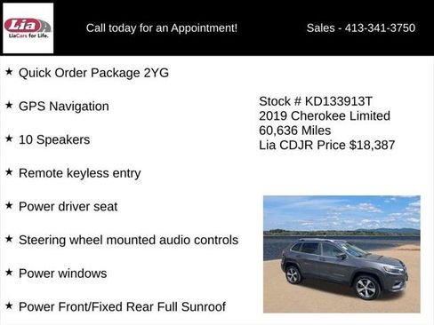 Certified 2019 Jeep Cherokee Limited AWD/4WD image 6