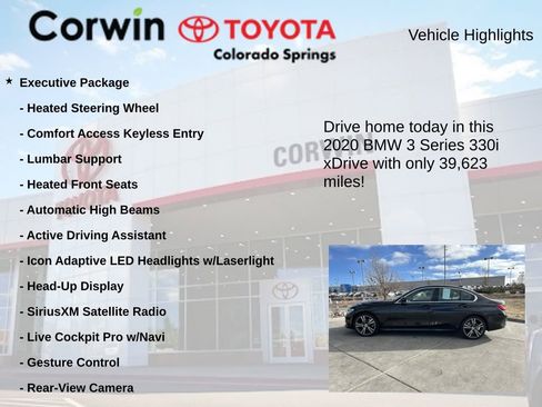 Used 2020 BMW 330i xDrive Sedan w/ Executive Package image 7