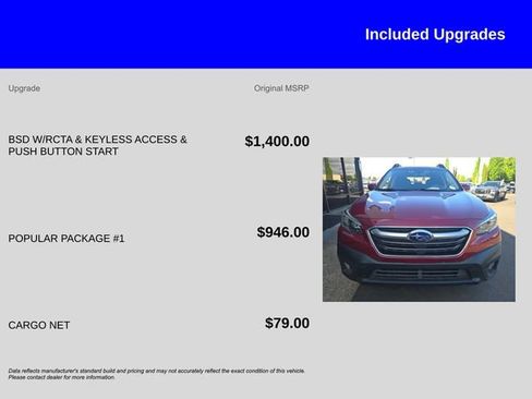 Used 2021 Subaru Outback Premium w/ Popular Package #1 AWD/4WD image 11