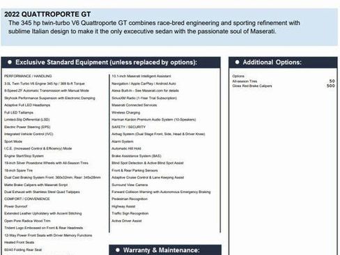 Certified 2022 Maserati Quattroporte GT image 2