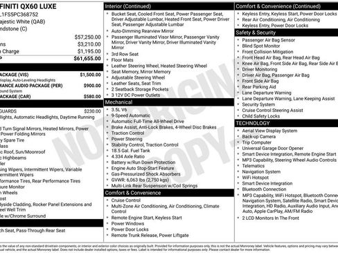 Certified 2023 INFINITI QX60 Luxe w/ Vision Package AWD/4WD image 39