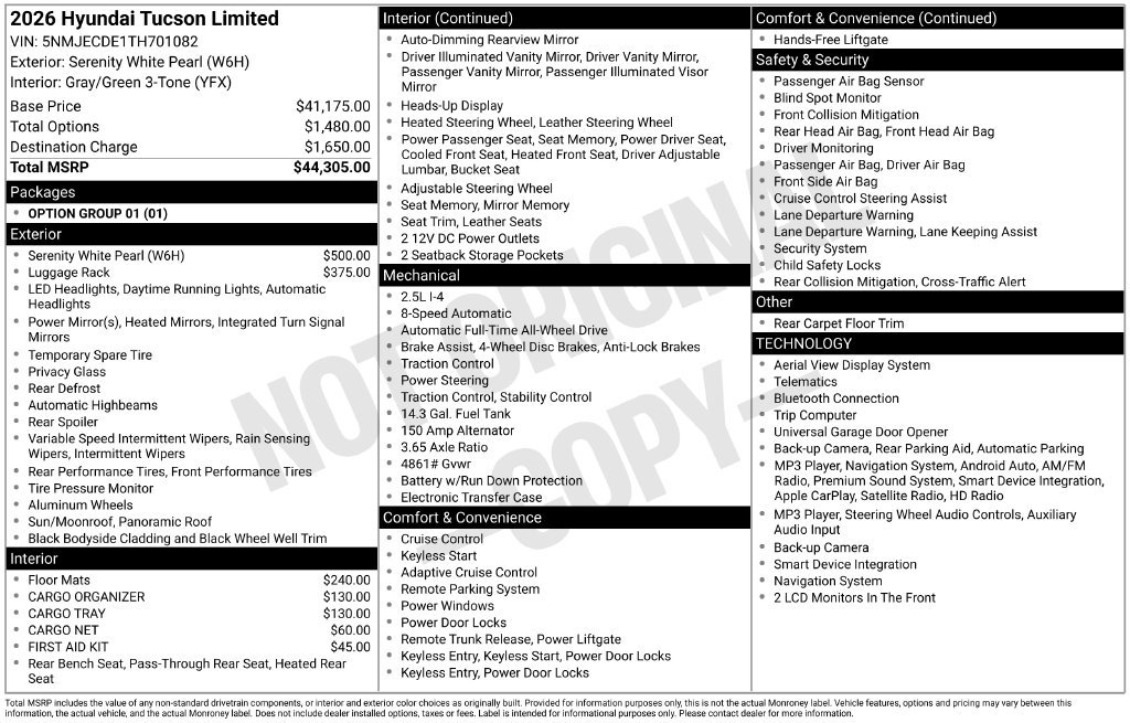 New 2026 Hyundai Tucson Limited AWD/4WD image 25