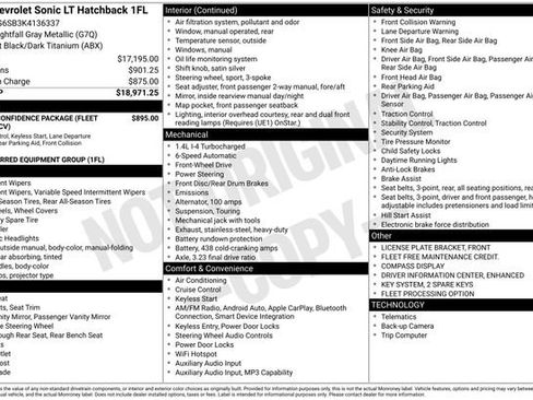 Used 2019 Chevrolet Sonic LT FWD image 4