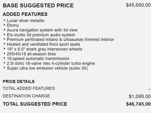 Used 2022 Acura TLX w/ A-SPEC Pkg FWD image 16