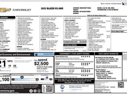 Used 2023 Chevrolet Blazer RS w/ Driver Confidence II Package image 26