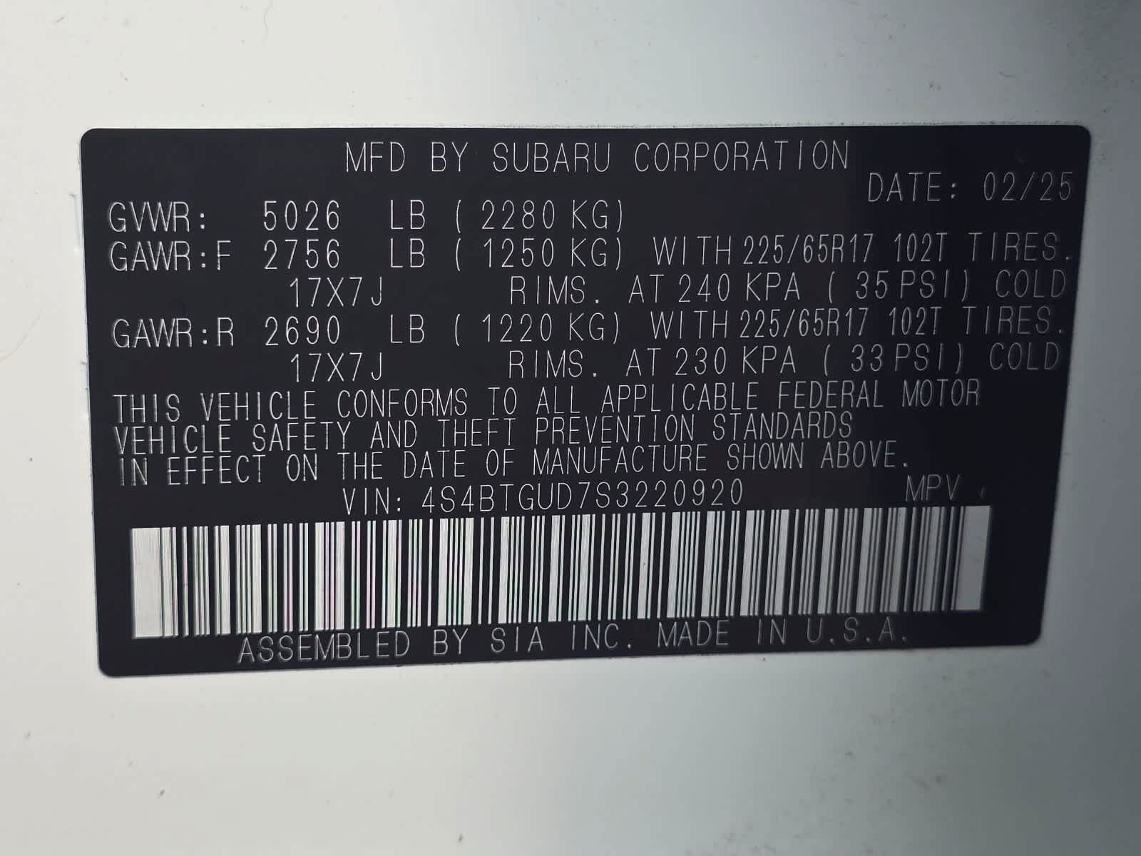 Certified 2025 Subaru Outback Wilderness AWD/4WD image 31