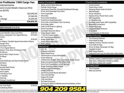 Used 2019 RAM ProMaster 1500 FWD image 2