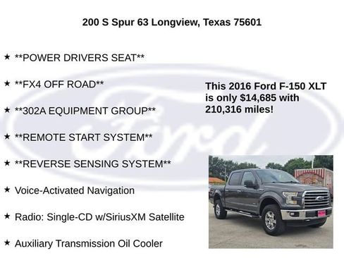 Used 2016 Ford F150 XLT w/ Equipment Group 302A Luxury AWD/4WD image 30