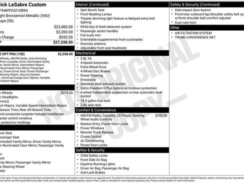 Used 2000 Buick Le Sabre Custom w/ Prestige Opt Pkg FWD image 7