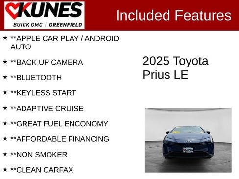 Used 2025 Toyota Prius LE FWD image 2