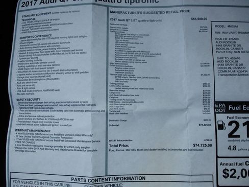 Used 2017 Audi Q7 3.0T Prestige w/ Prestige Package image 54