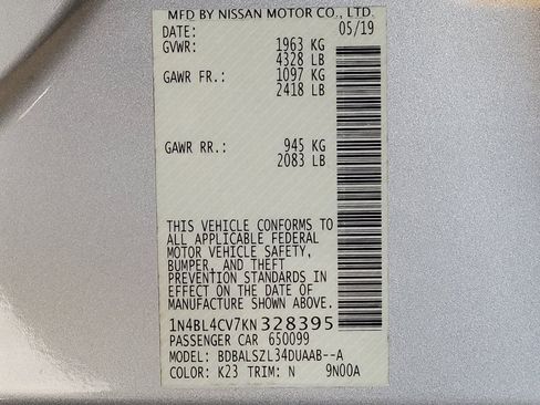 Used 2019 Nissan Altima 2.5 SR w/ SR Premium Package FWD image 33