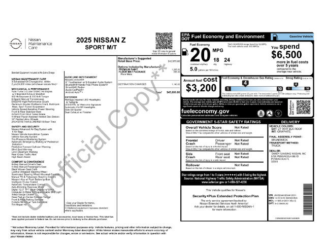 Used 2025 Nissan Z Sport w/ Floor Mat Package RWD image 8